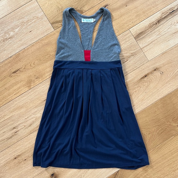 Fighting Eel Dresses Fighting Eel Blue Grey And Red Colorblock